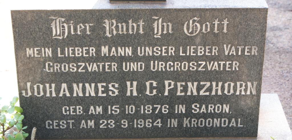 Kroondal Penzhorn grave